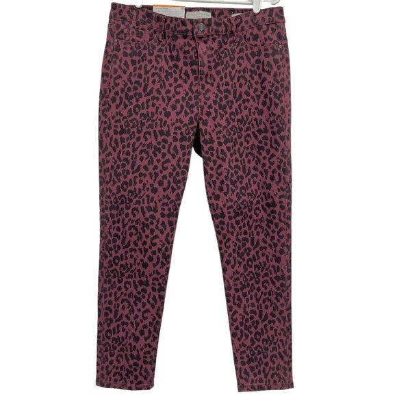 NEW Social Standard by Sanctuary Women Ankle Jean 12 Slim Mid Rise Cheetah Print - Picture 1 of 14